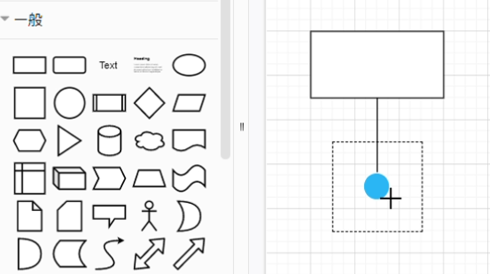 サイドバーから青丸にドラッグ＆ドロップする